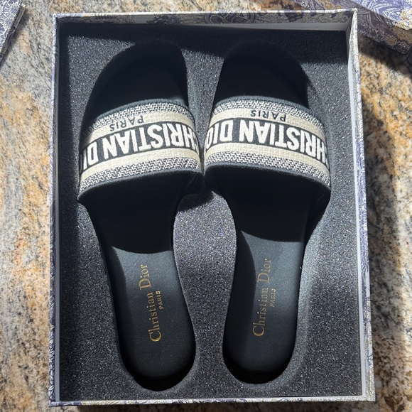 Dior Black and Cream Women's Sandals - Picture 1 of 12